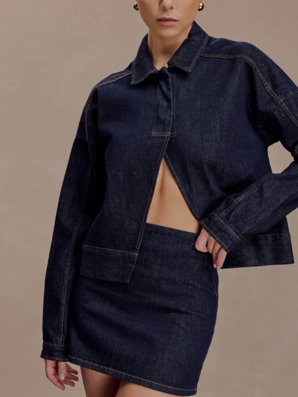 Meshki Dark Indigo Mini Skirt